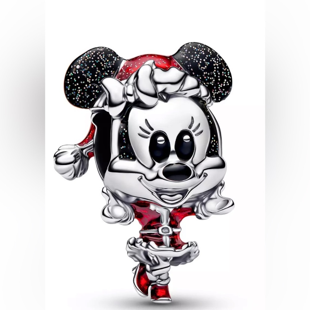 NWT Pandora Silver Disney Minnie Mouse Santa